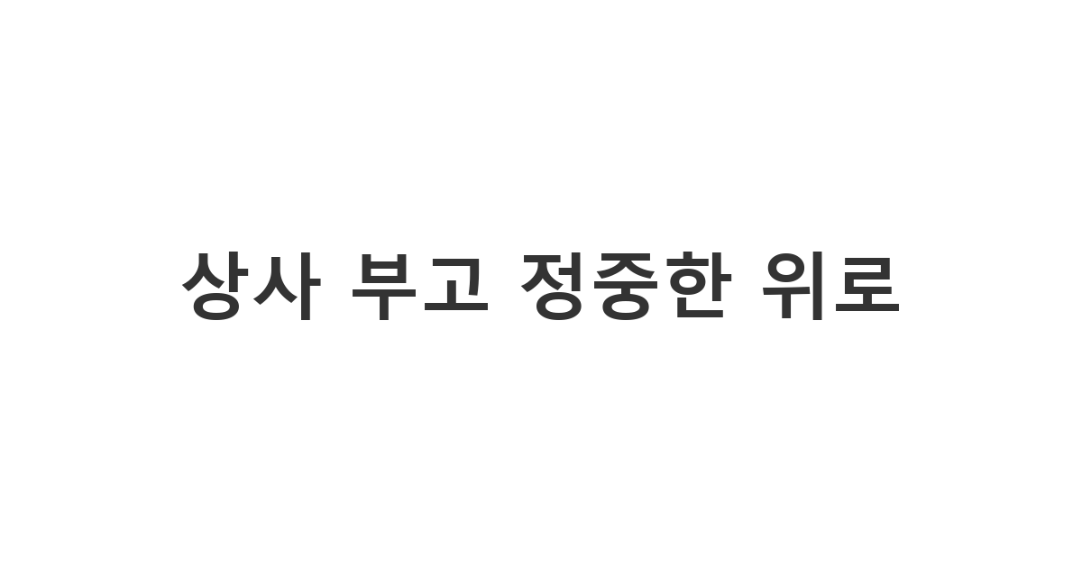 직장 상사의 비보에 예의를 갖춰 정중하게 전하는 조문 인사말 '상사 부고 정중한 위로'