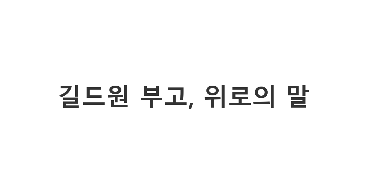 온라인 게임 길드원에게 보내는 부고 위로 메시지 '길드원 부고, 위로의 말'