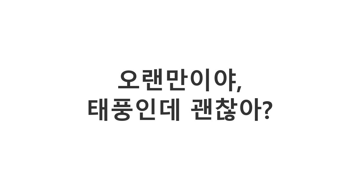 오랜만에 연락하는 동창에게 보내는 안부 메시지 '오랜만이야, 태풍인데 괜찮아?'