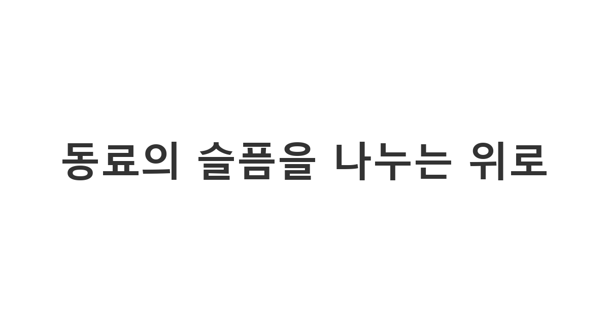 어머니를 잃은 직장 동료에게 동료애를 담아 전하는 따뜻하고 깔끔한 위로 카톡 '동료의 슬픔을 나누는 위로'