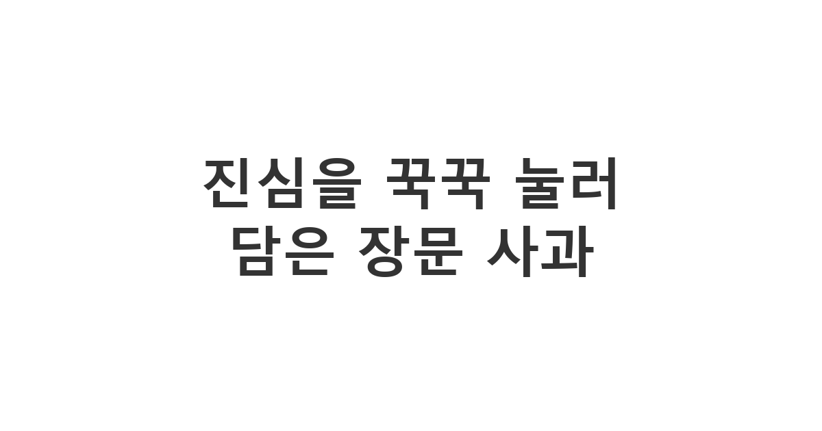 깊은 오해를 풀기 위해 진심을 담아 작성한 '장문 사과 카톡' 메시지 양식
