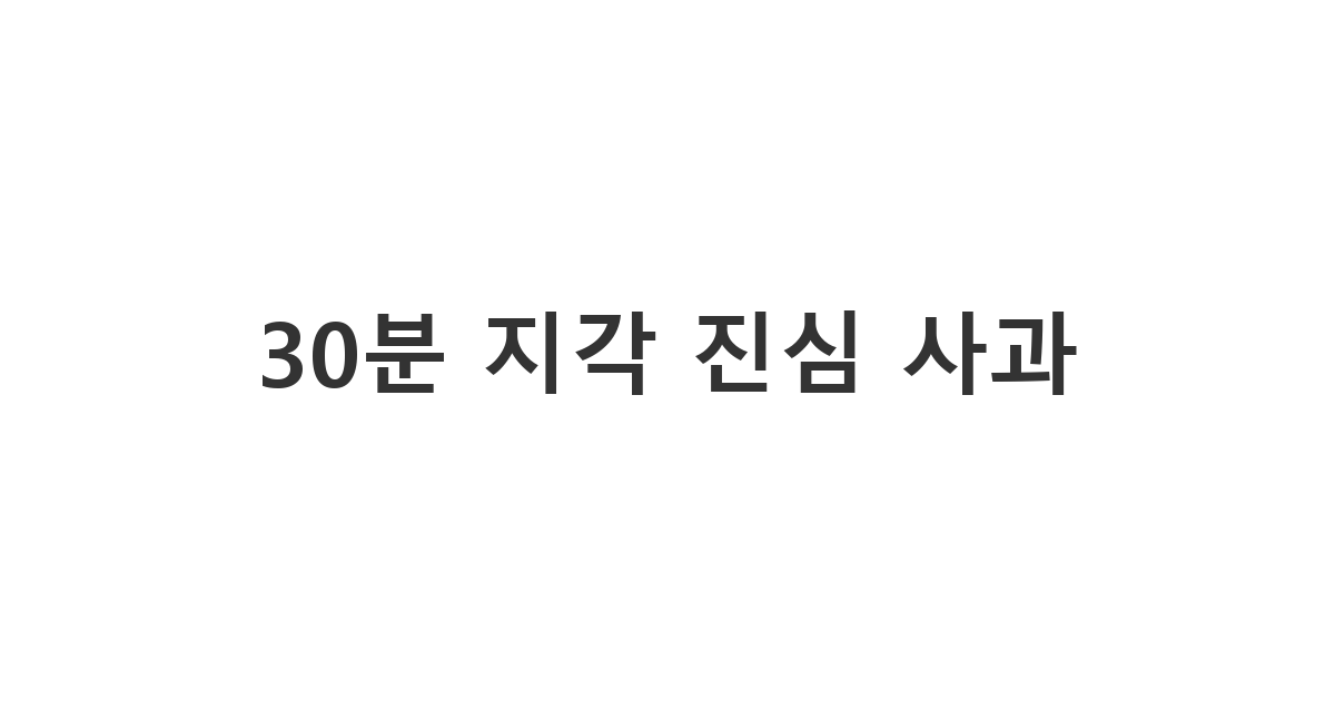 약속에 30분 이상 늦을 때 상대방의 화를 가라앉히는 진심 어린 사과 문구 '30분 지각 진심 사과'