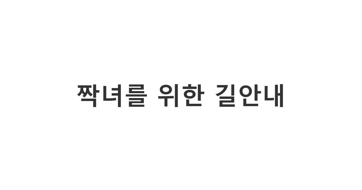 짝녀에게 보내는 상세한 길 안내 메시지 '짝녀를 위한 길안내'