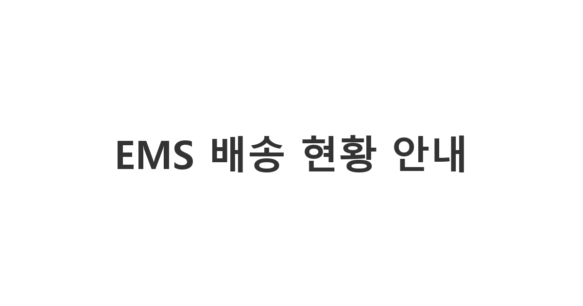 해외에서 오는 국제우편의 위치와 통관 정보를 알려주는 서비스 문자 'EMS 배송 현황 안내'