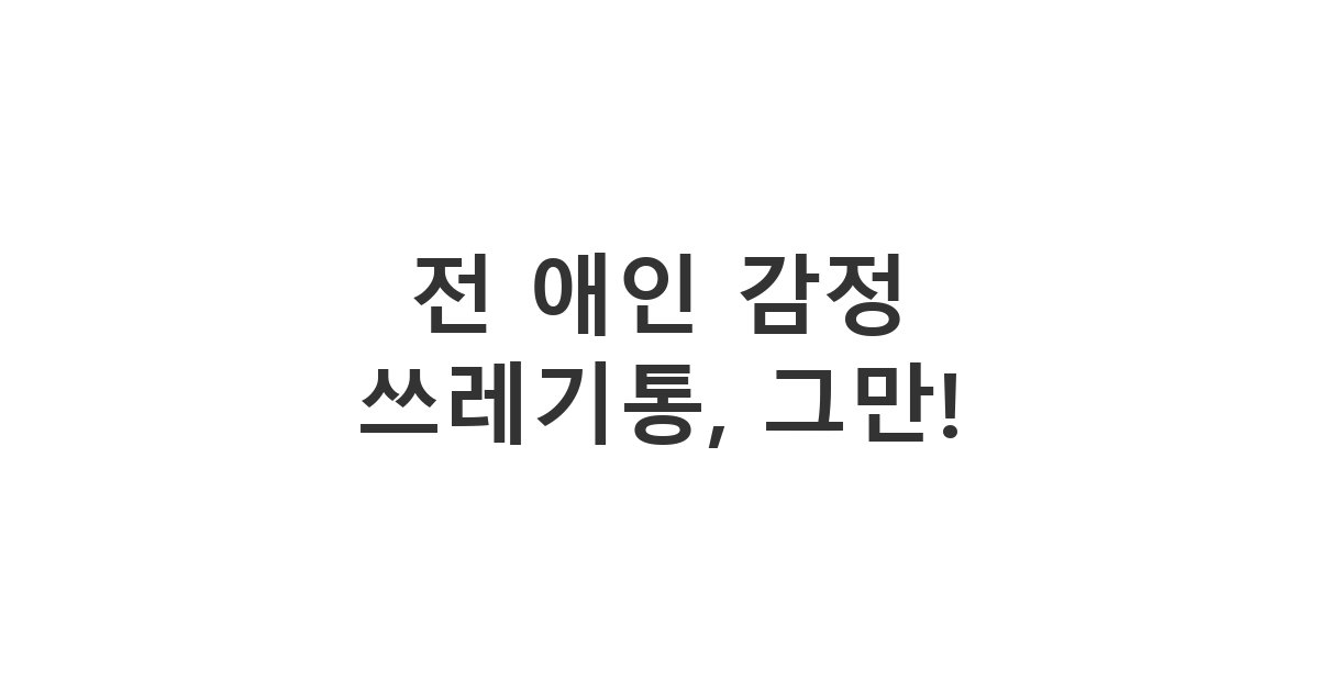 전 애인에게 보내는 감정 쓰레기통 취급 거절 메시지 '전 애인 감정 쓰레기통, 그만!'