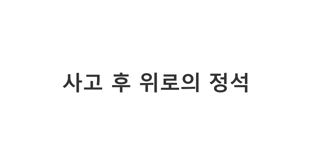 갑작스러운 사고 소식에 놀란 마음을 진정시키고 지인에게 보내는 교통 사고 쾌차 기원 메시지 '큰 부상이 아니길 바랍니다'